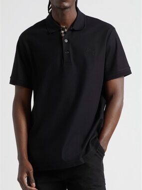 New Burberry Eddie EKD Embroidered Cotton Piqué Polo XL